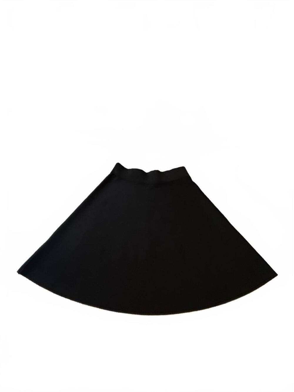Ann Taylor Womens Black Ribbed Knit A Line Skirt Size S Rayon Blend Flare Mini